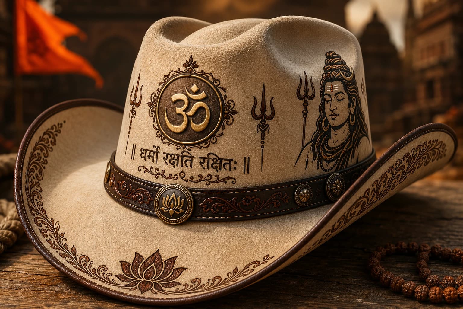 Hinduism hat: visible flag or faith-inspired design concept