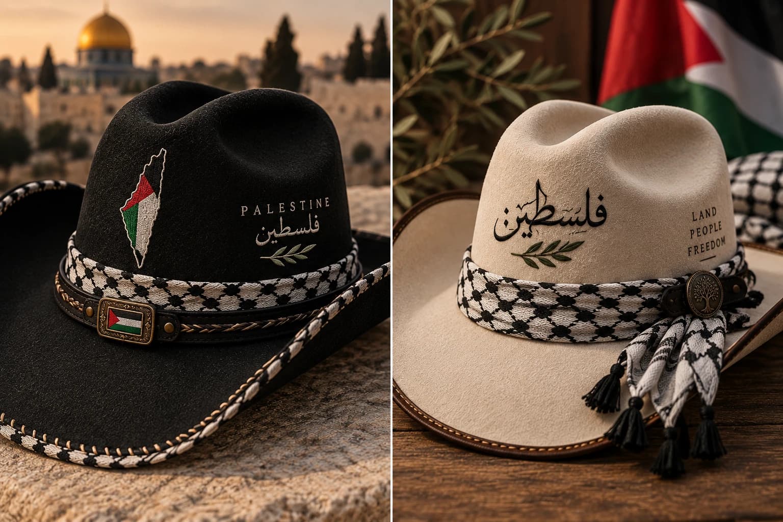 Palestine hat: visible flag or faith-inspired design concept